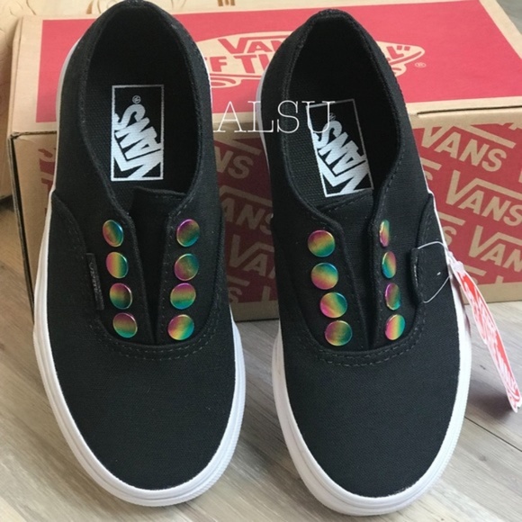 Vans Other - VANS Authentic Gore Rainbow Eyelet Black Kid’s